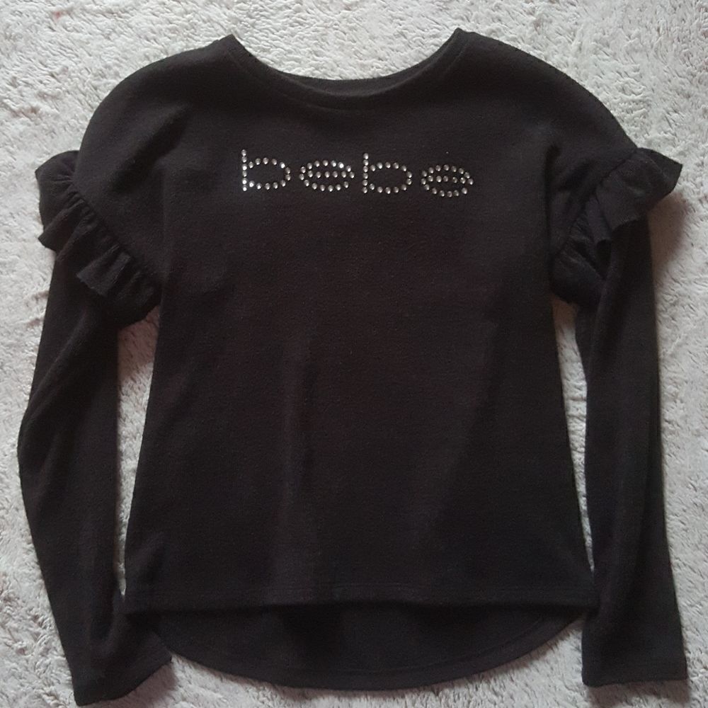 ‎Bebe girls black rhinestone heavy sweater Size Large 14